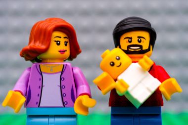 Lego aile - baba, anne ve bebek minifigures portresi