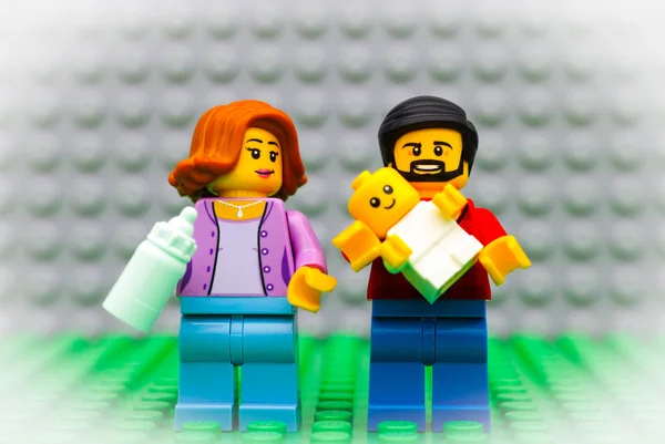 Lego family - father, mother and baby — Stock Photo, Image