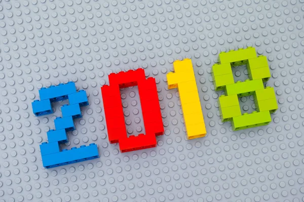 Lego New Year 2018 concept — стоковое фото