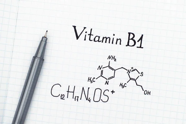 ペンでビタミン B1 の化学式 — ストック写真