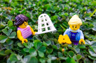 Çayır ile kelebek yakalamak Lego kızlar