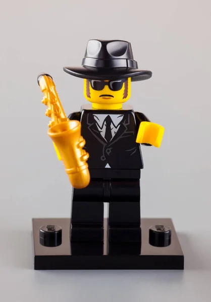 Lego Jazz muzikant met saxofoon — Stockfoto