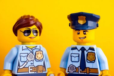 Lego polis ve polis minifigures sarı portresi