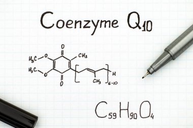 Koenzim Q10 kimyasal formülü ile kalem