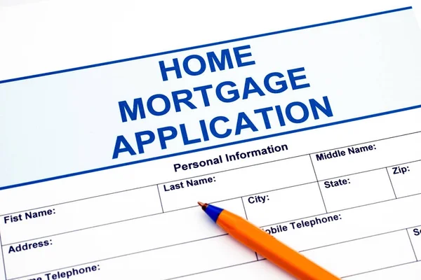 Home Mortgage Application with ballpoint pen — Stock Photo, Image