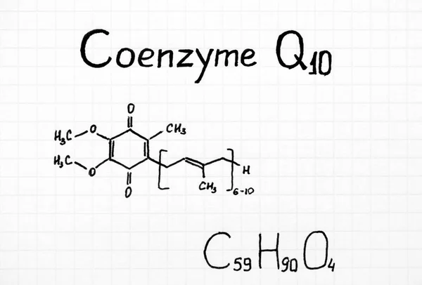 Kemisk formel av coenzym q10. — Stockfoto
