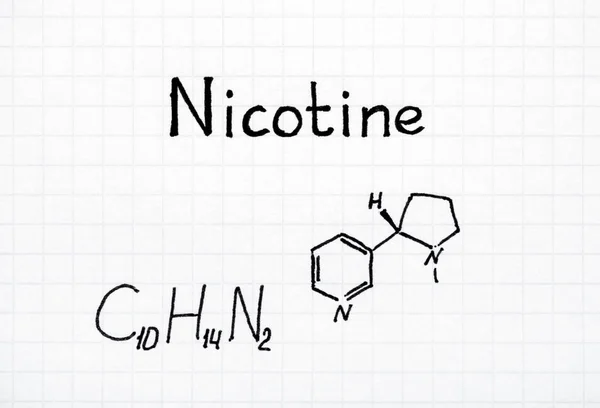 Kemisk formel för nikotin. — Stockfoto