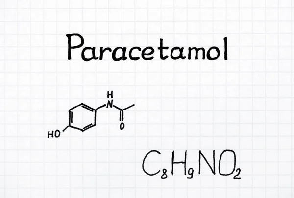 Fórmula química de Paracetamol . — Fotografia de Stock