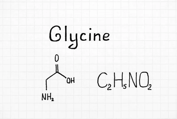 Kemisk formel av glycin. — Stockfoto