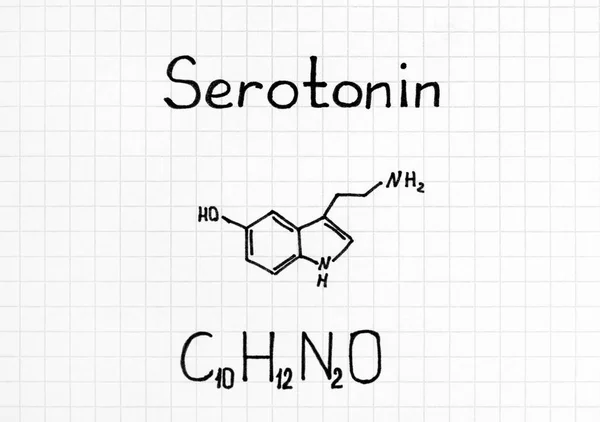 Kemisk formel av Serotonin. — Stockfoto