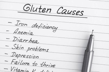 Kalem ile Gluten neden olur listesi. 