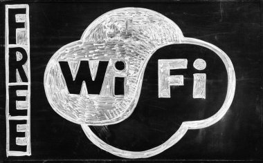 Ücretsiz Wifi - yazı tahtası üzerinde çizim