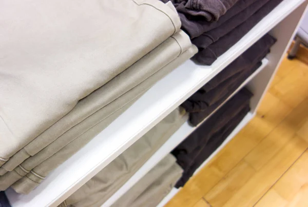 Stacks White Black Jeans Store Shelves — Stock Photo, Image