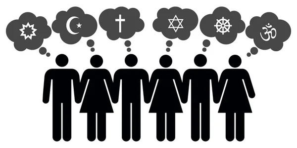 Vecteur de personnes de différentes religions — Image vectorielle