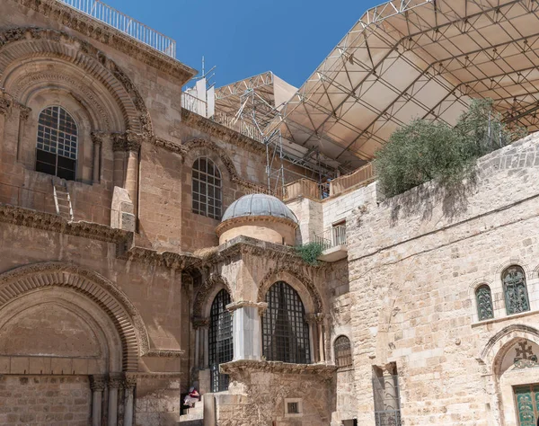 Eingang zur Grabeskirche in jerusalem. Deutschland — Stockfoto