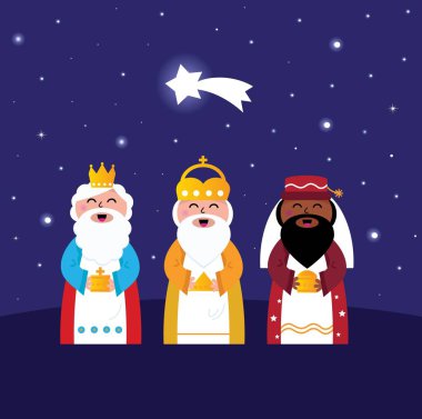 New in shop : 3 Wise man Christmas illustration clipart