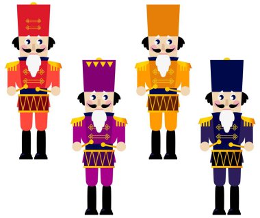 Teneke askerler koleksiyonu ile davul. Yılbaşı teklif