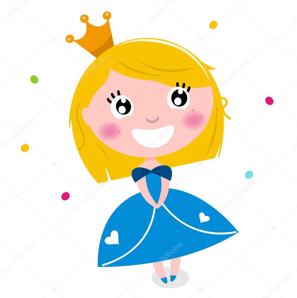 Cute little princess on Party with Gold hair. Premium character