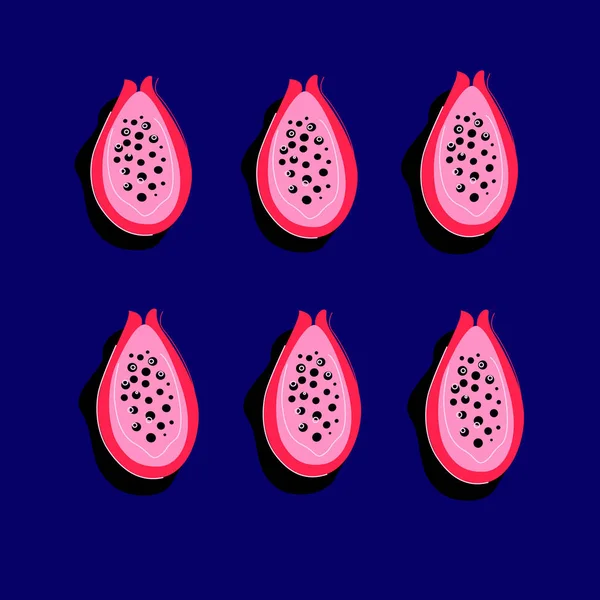 Papaya süß rosa kingblue. Originalillustration Fruchtpapaya — Stockfoto