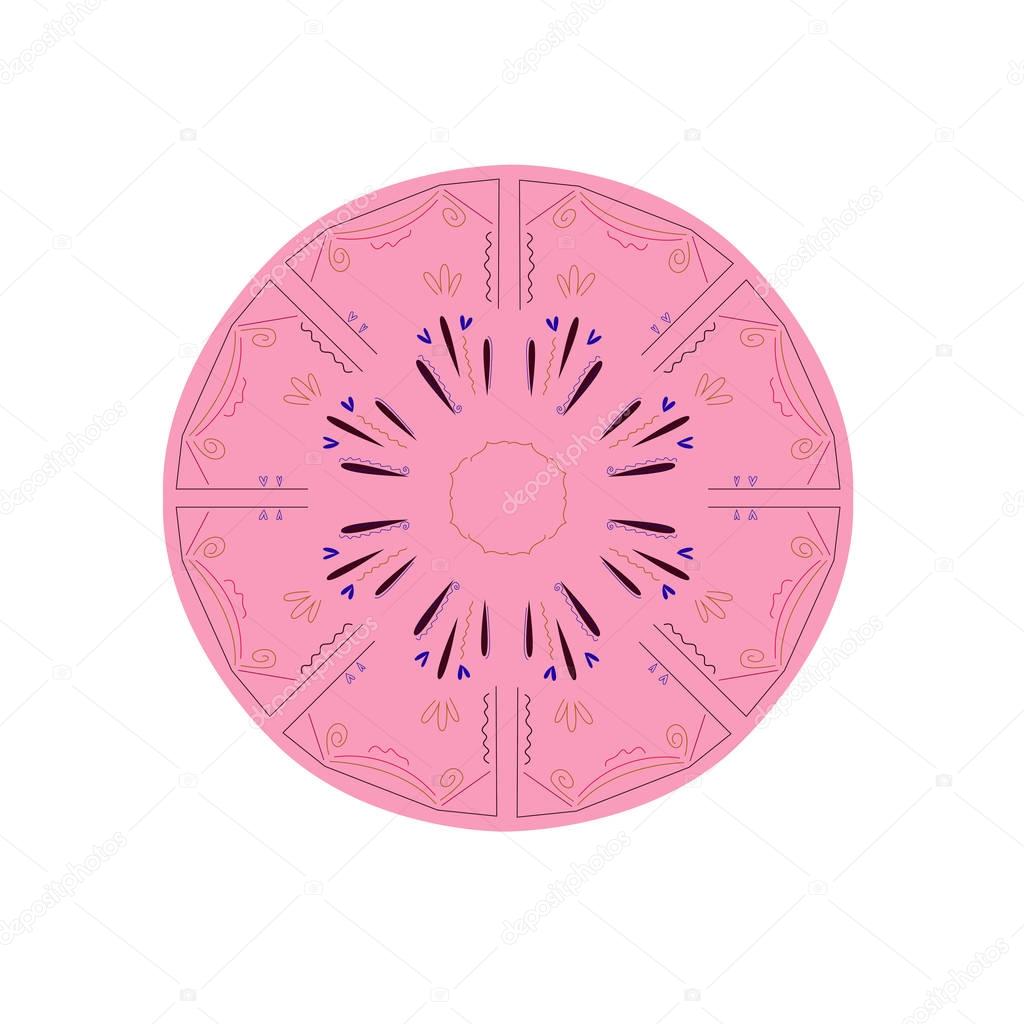 Luxury mandala art pink Colorful ethno edition