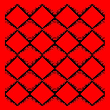 Kırmızı kareli pürüzsüz desen.