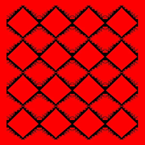 Kırmızı kareli pürüzsüz desen.