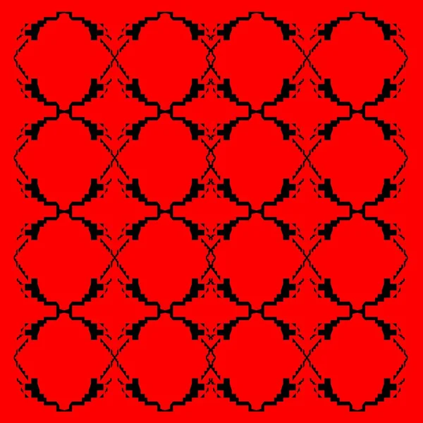 Red Black Background Tile Illustration — 图库照片