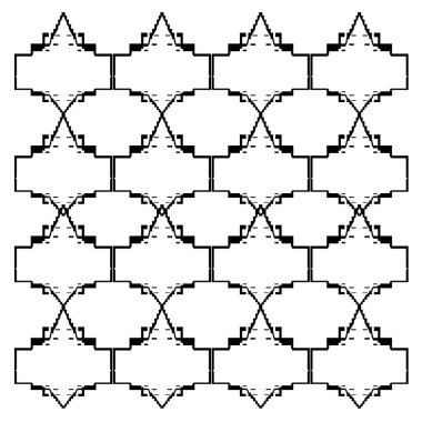 Dekoratif elementlerin kusursuz deseni.