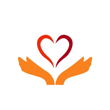 Beyazın üzerinde kalbi tutan eller