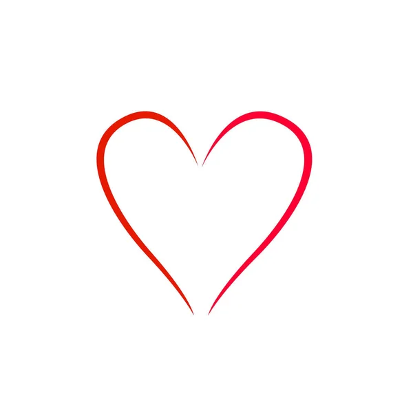 Herz Vintage Symbol Rot Auf Weiß — Stockvektor