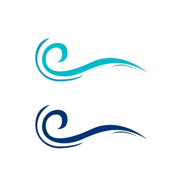 Blaue Wellen Symbol Auf Weiß — Stockvektor
