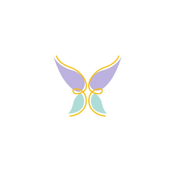 Jednoduchý Motýl Bílém — Stockový vektor