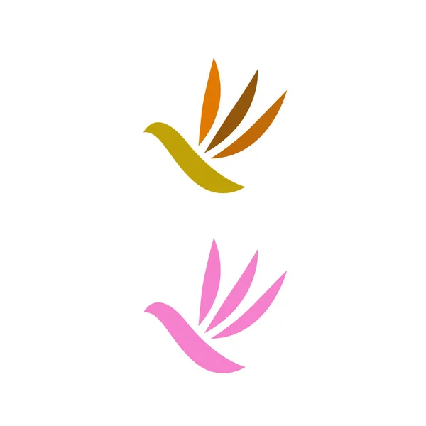 Birds Design Edition Brown Pink Birds Vector Illustrated — Stockvektor