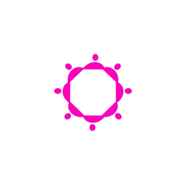 圆形粉色元素的人 — 图库矢量图片