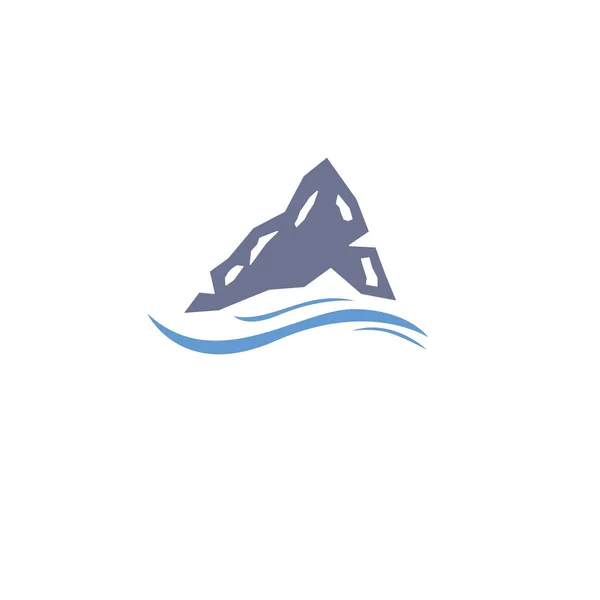 Nehir Şareti Simgesi Simgesi Simgesi Olan Logo Dağı Tasarımı — Stok Vektör