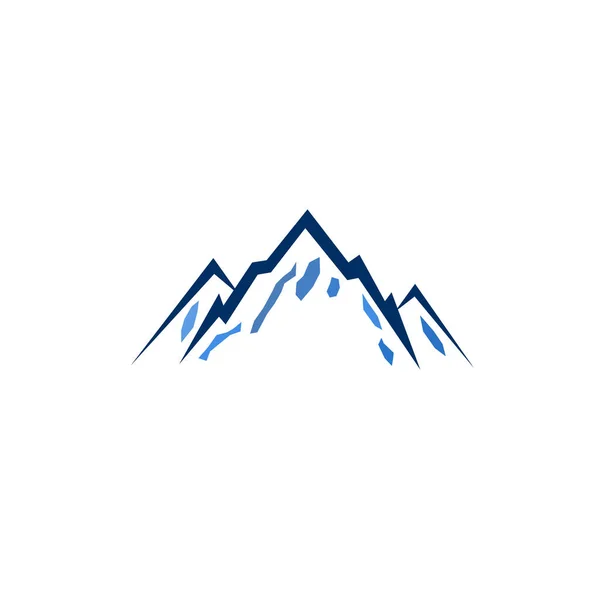 Eleganckie Logo Mountain Blue Vintage Ikona Symbol — Wektor stockowy