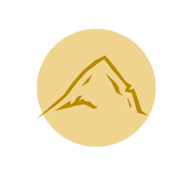 Vintage Gold Mountains Symbol Auf Weiß — Stockvektor