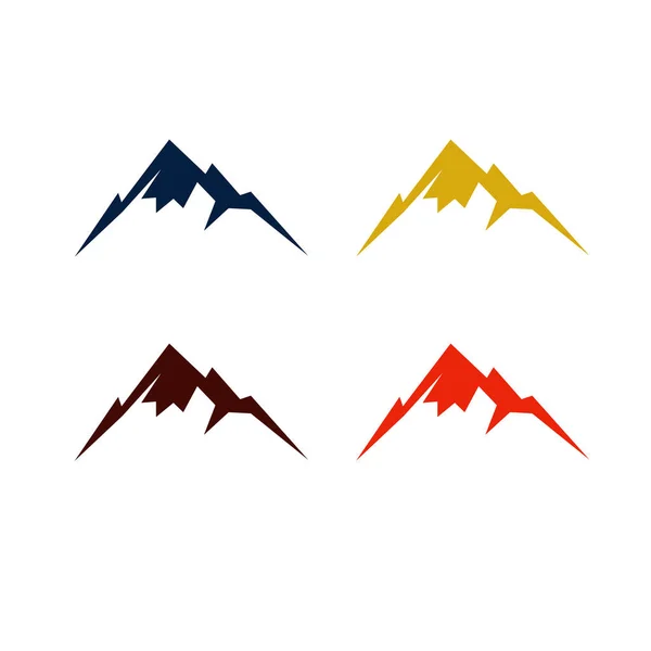 Olika Färgglada Hills Ikonen Vit — Stock vektor