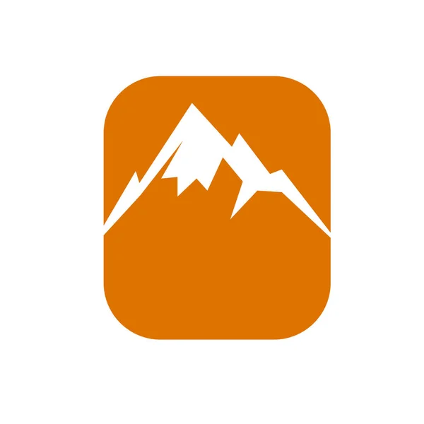 Design Icon Hills Logo Bianco Brown Unico — Vettoriale Stock
