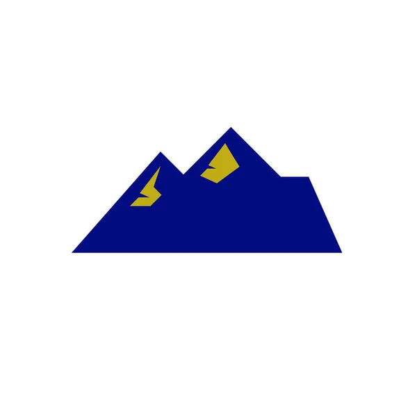 Panneau Colline Bleue Icône Symbole Design Géométrique — Image vectorielle