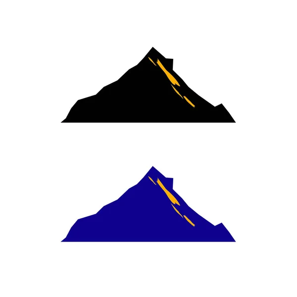 Montañas Iconos Negro Azul — Vector de stock