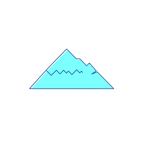 Blaue Design Ikone Hill Mountains Line Art — Stockvektor