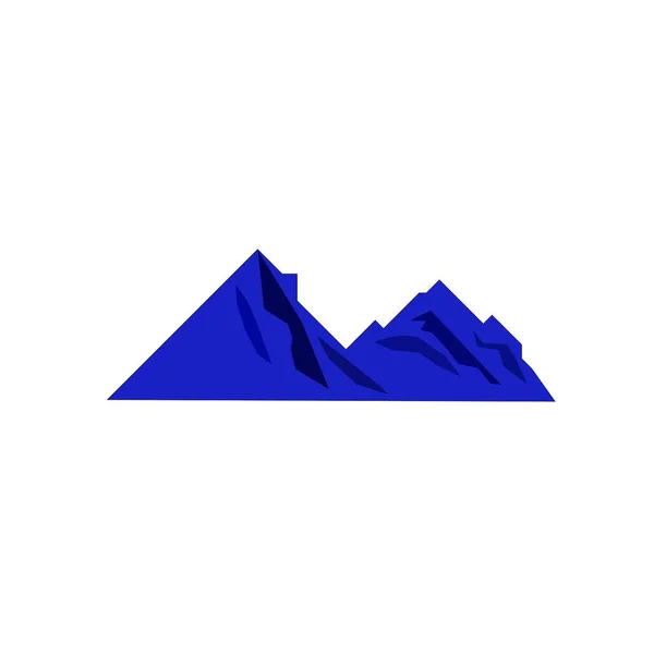 Icono Colina Diseño Azul Blanco — Vector de stock