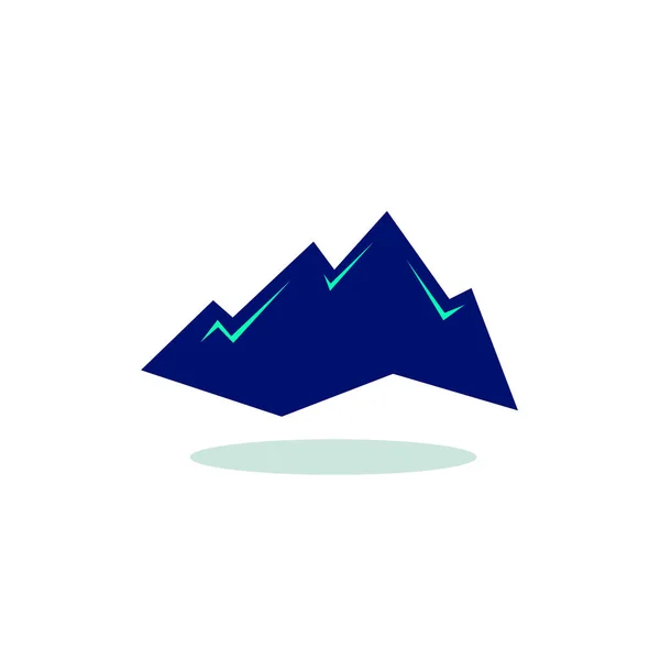 Design Mountain Icon Blauw Witte — Stockvector