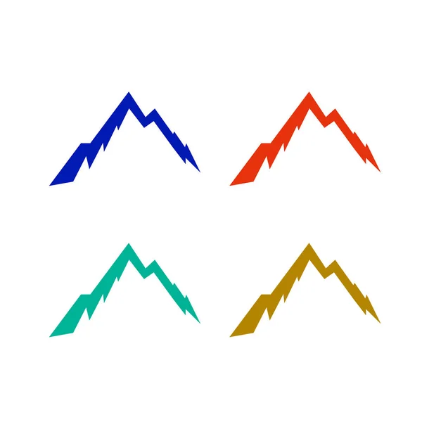 Design Colorato Logo Montagne Bianco — Vettoriale Stock