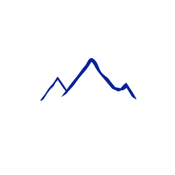 Design Azul Montanhas Logotipo Branco —  Vetores de Stock