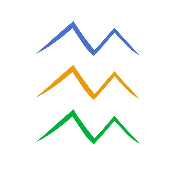 Desain Pegunungan Penuh Warna Pada Eps Putih - Stok Vektor