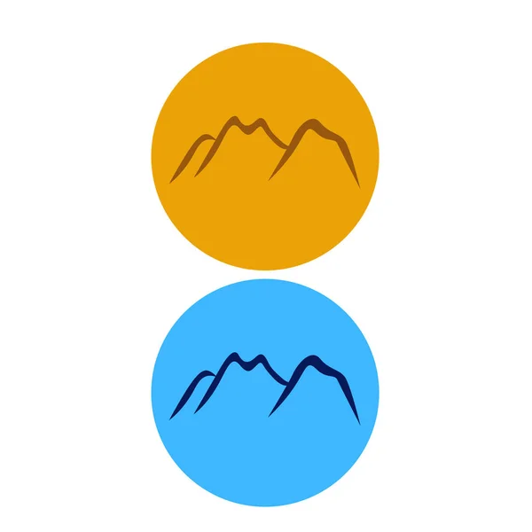 Diseño Hills Iconos Color Variantes Blanco — Vector de stock