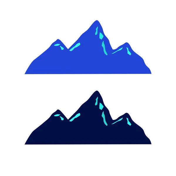 Dağları Tasarla Beyaz Üzerine Mavi Semboller — Stok Vektör