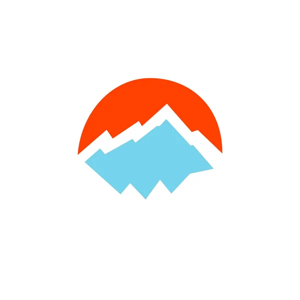 デザインの丘 オレンジ青白ヴィンテージの丘のアイコン シンボル — ストックベクタ